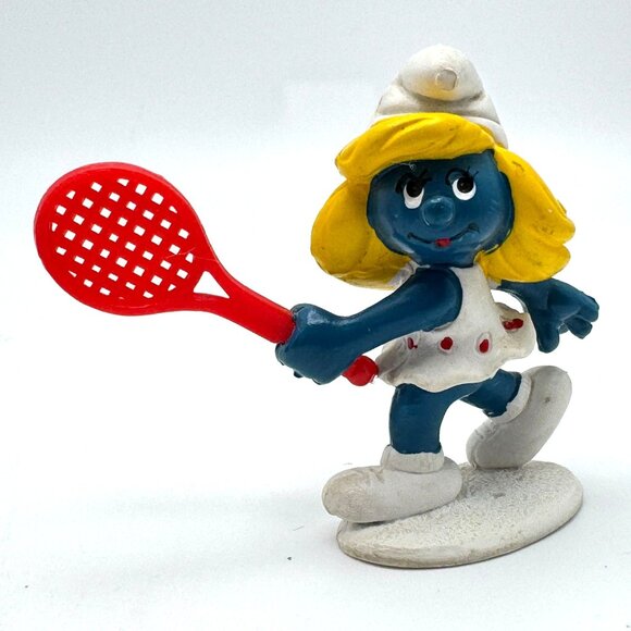 Smurf PVC Figures Set of 7 Schleich Peyo Haymaker Bowler Tennis Smurfette Vtg - Picture 4 of 16